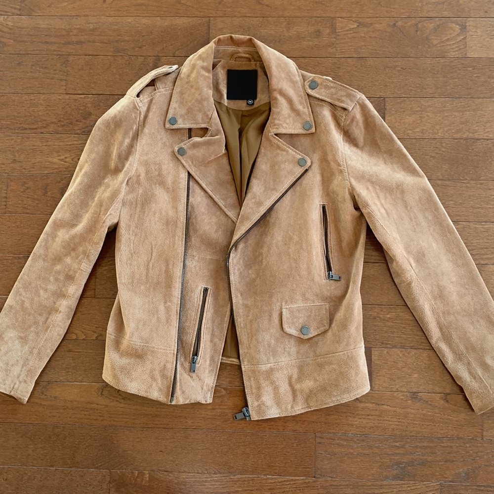 Blank NYC Light Brown Suede Biker Jacket